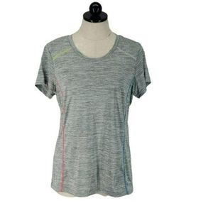 Zone Pro Mens‎ Gray Heather Space Dye Active Short Sleeve T-Shirt Large